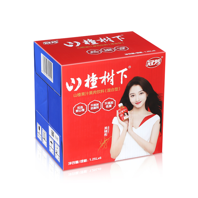 冠芳-山楂树下山楂混合果汁果肉饮料1.25L*6瓶整箱（新老包装随机发货）
