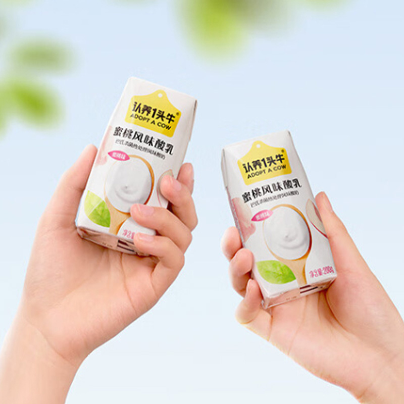 认养一头牛酸奶口感浓郁营养丰富蜜桃味200g*10盒*2箱高清大图