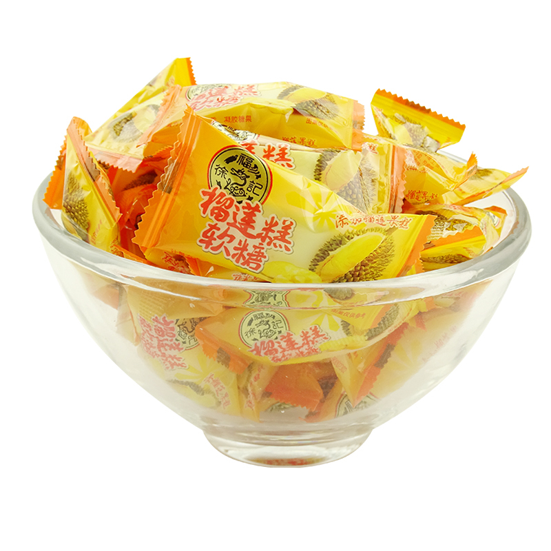徐福记榴莲糕软糖散装称1500g新年婚庆榴莲味糖果休闲办公零食零嘴