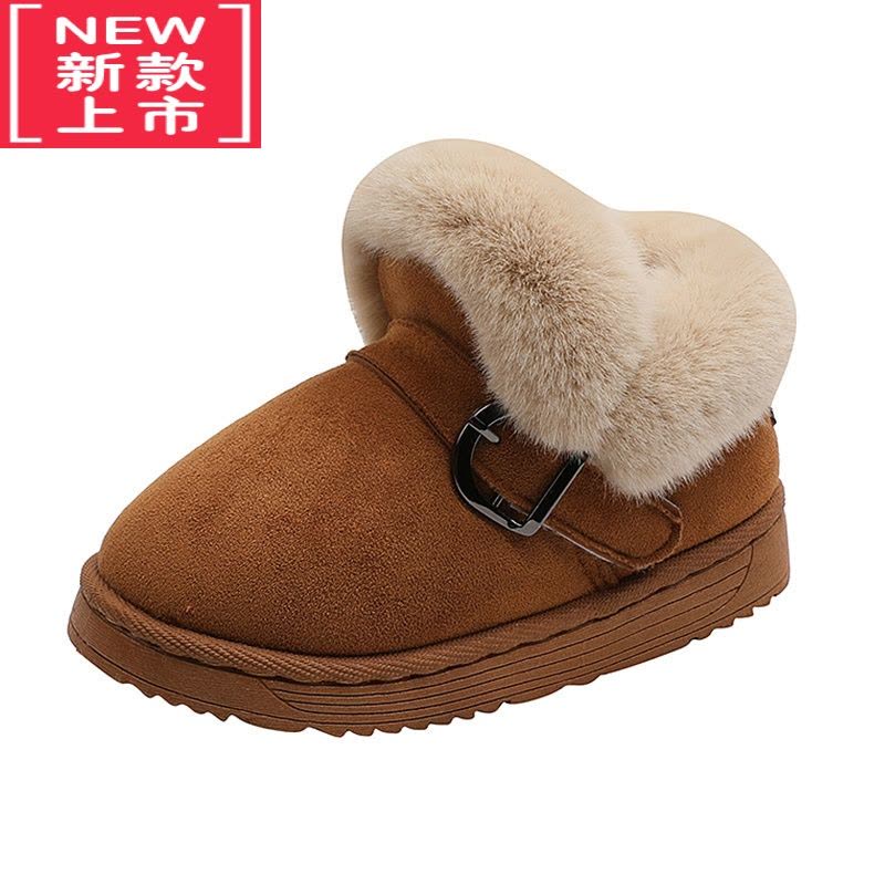 可莉允儿童棉鞋冬季加绒鞋女童鞋子加厚男童毛毛鞋外穿雪地靴宝宝大棉鞋图片