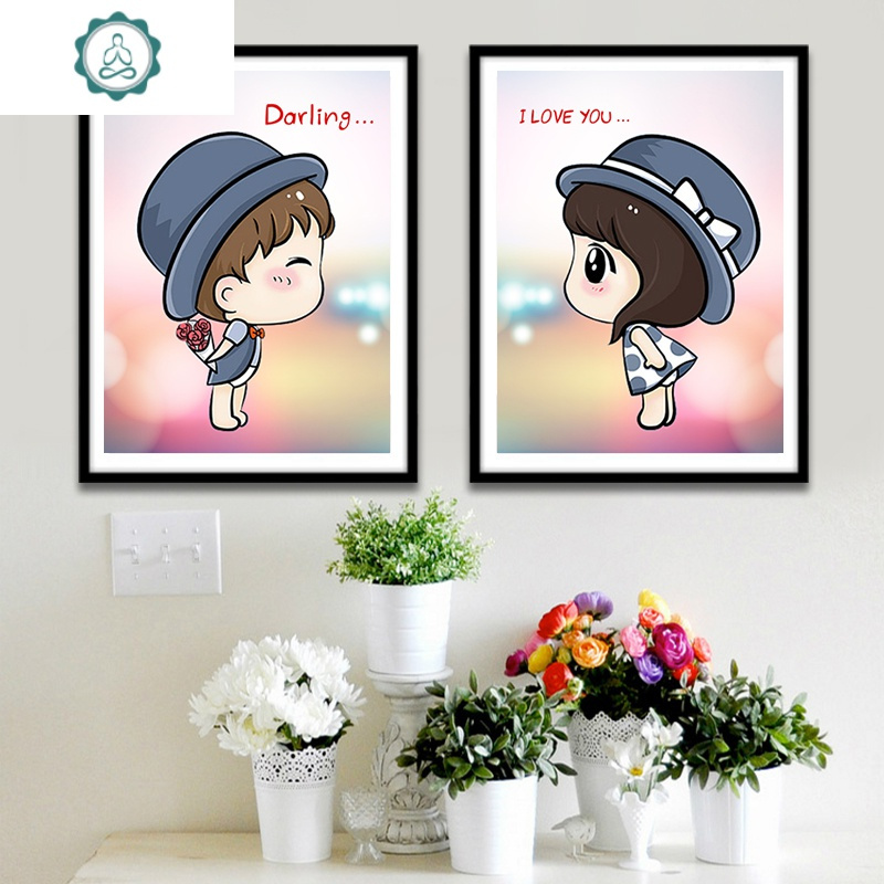 封后fenghou钻石画新款5d客厅卧室可爱贴点钻十字绣小件情侣粘钻结婚