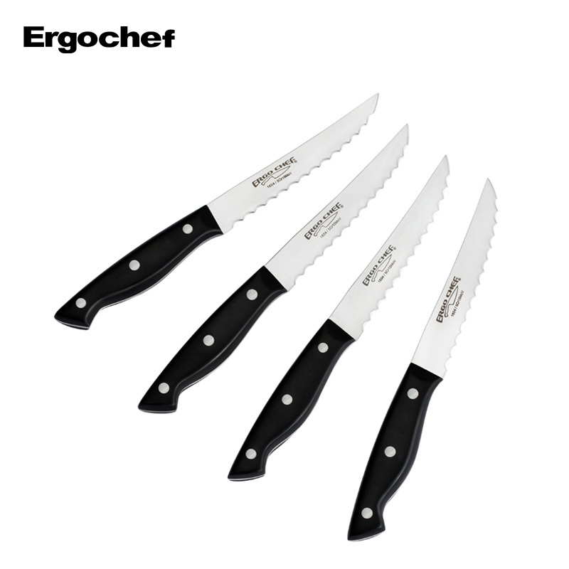 ergochef刀精钢牛排刀西餐牛扒刀不锈钢精钢刀西餐刀高档礼品四件套