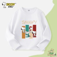 SNOOPY史努比童装男女中大童套头卫衣休闲运动秋款洋气拼接长袖T恤24TT05