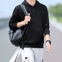 蒙洛里克 运动卫衣男士2022春季新款棉质连帽套头纯色运动服外套HJL001