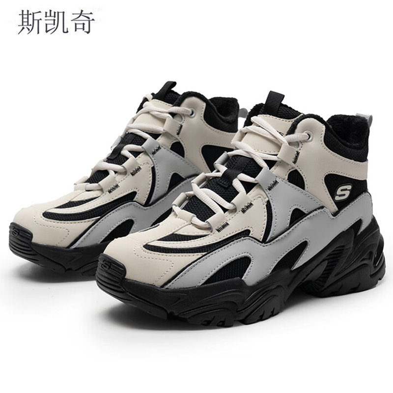 斯凯奇女款休闲休闲鞋加绒168021/NTBK-7.5双高清大图