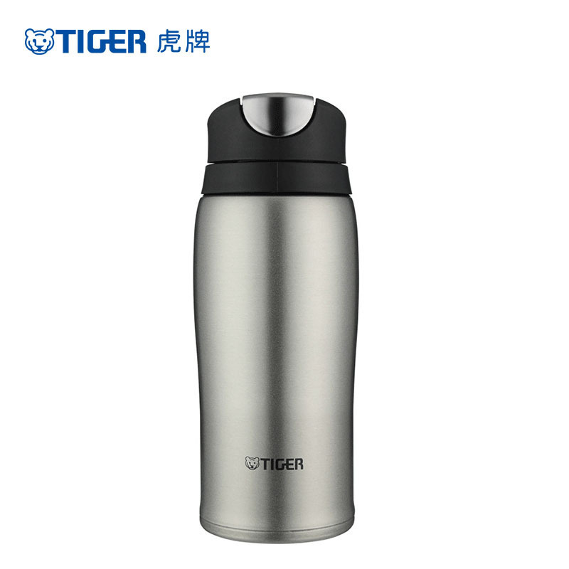 虎牌(tiger) 真空保温杯随手杯304不锈钢车载直饮杯一键开启弹盖保温保冷杯男女款 高光银灰MCB-H36C-HG