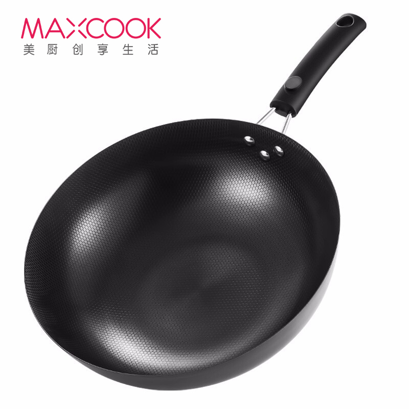 美厨(MAXCOOK)珍珠炒锅铁锅 32cm 燃气炉电磁炉通用 无涂层 可用铁铲 MCC611