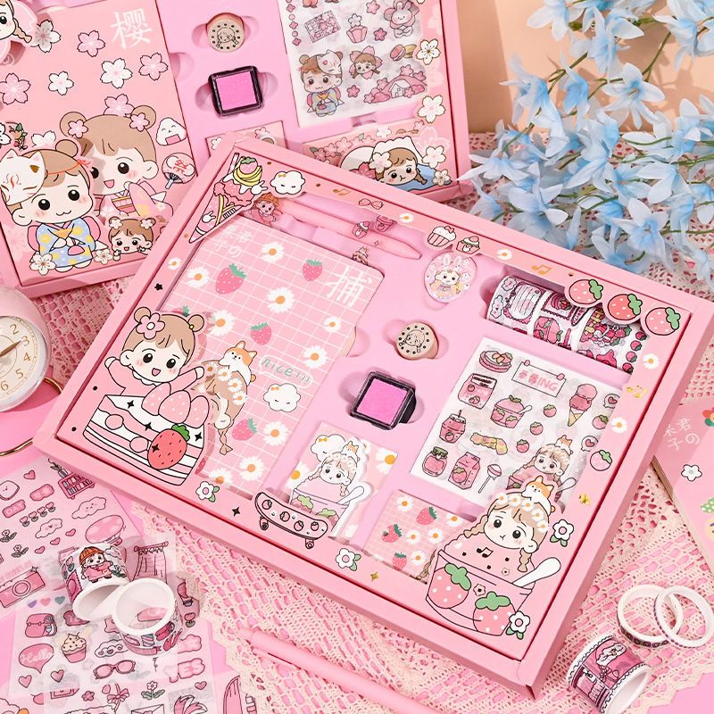 新品直营少女心手帐用品全套手账本套装全套中小学生笔记本礼盒