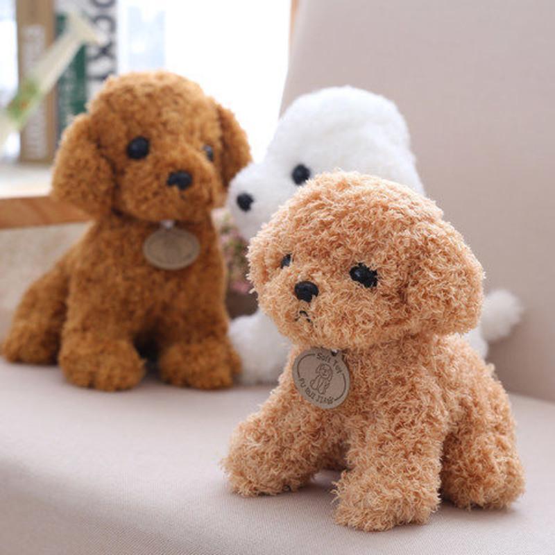 棕色泰迪 10厘米 泰迪狗公仔毛绒玩偶仿真犬宠物布娃娃玩具趴趴狗儿童