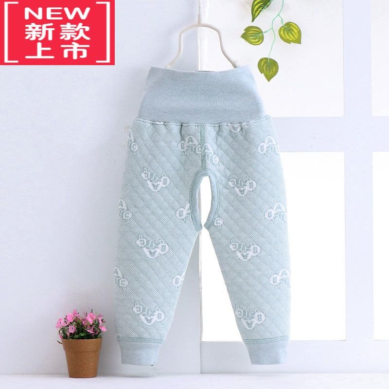 可莉允宝宝三层保暖开裆表里长裤子婴儿童0123岁无骨缝制高腰护肚裤保暖裤图片