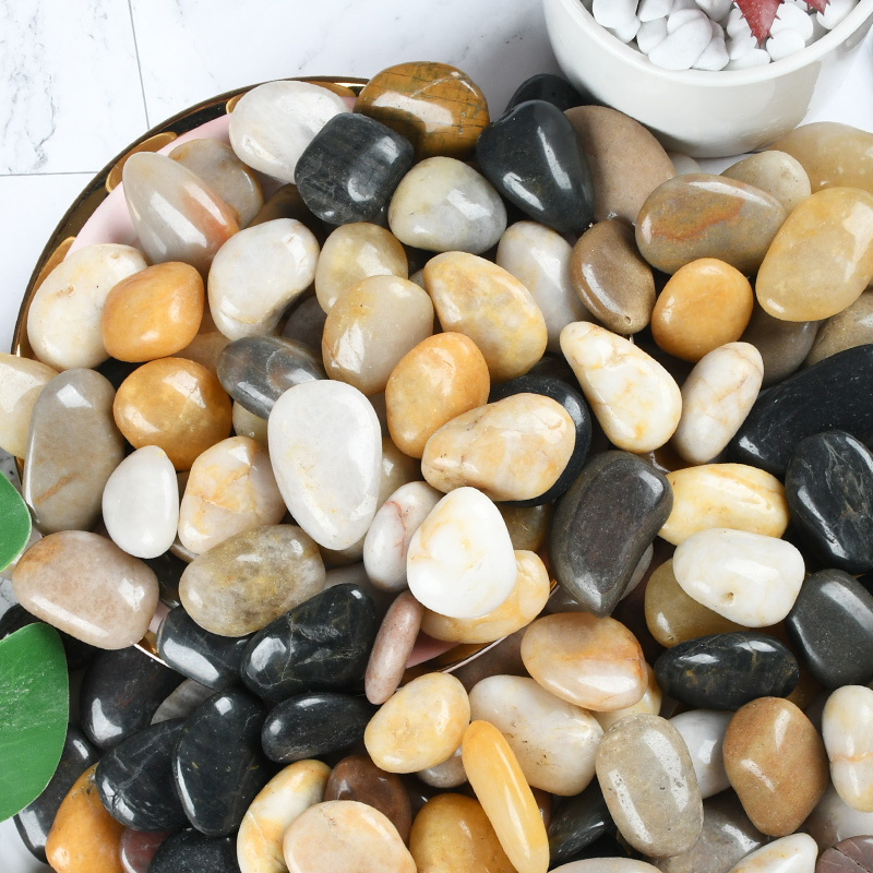 鹅卵石雨花石原石鱼缸花盆石小石子庭院装饰五彩石头铺地水培高清大图