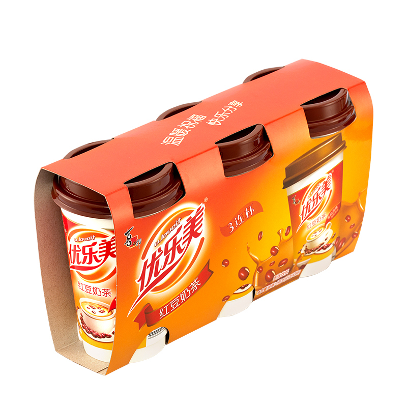 苏宁超市优乐美uloveit红豆奶茶65gx3杯托