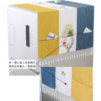 万能盖巾冰箱盖布罩单双对开门冰箱巾北欧洗衣机罩微波炉防尘罩布 北欧麋鹿黄水溶边盖巾(含花边) 微波炉盖巾105*35cm
