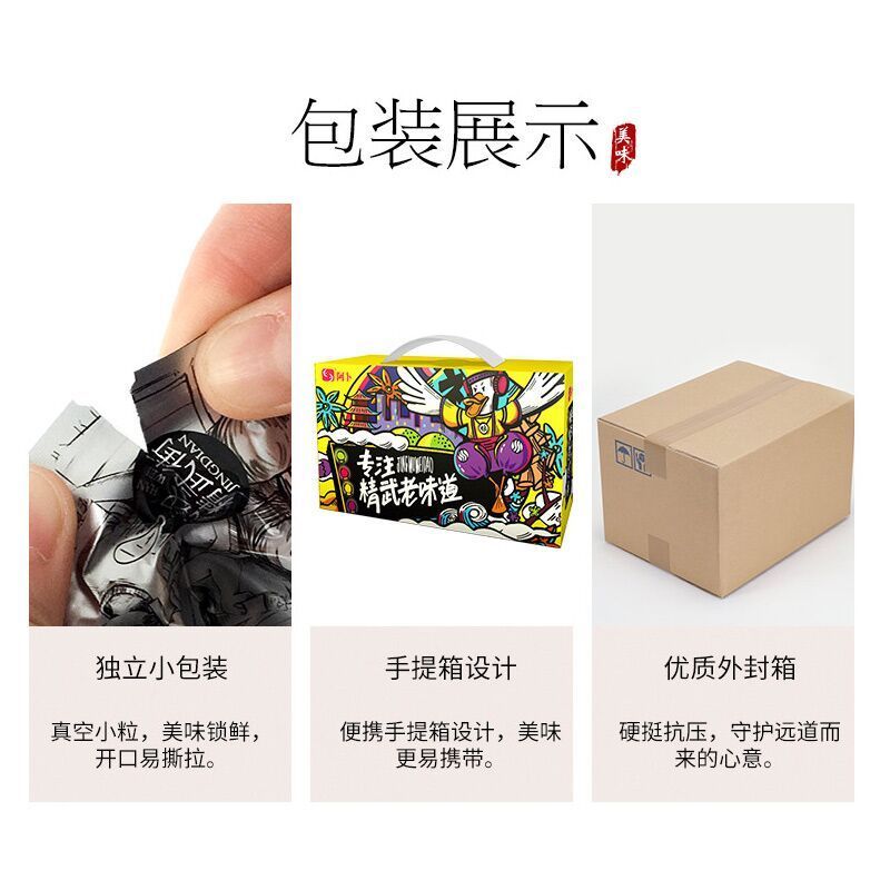 阿卜精武零食礼盒鸭货大礼包640g 香辣味 鸭脖鸭翅鸭锁骨鸭肫鸭掌鸭腿 武汉特产休闲零食卤味熟食小包装