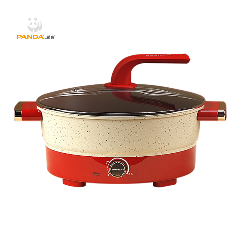 熊猫多功能电热锅 TRYK830-1 红白色