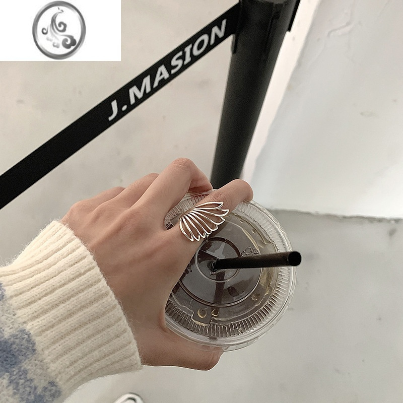 JiMi复古s925银银缕空蝴蝶戒指女欧美嘻哈蹦迪食指戒冷淡风网红指环女