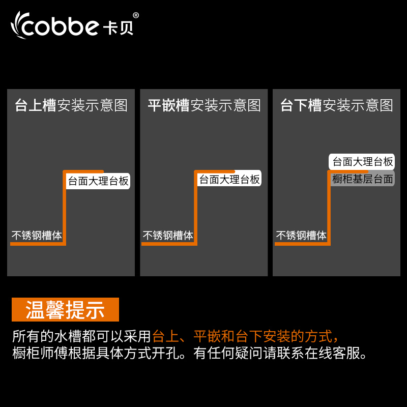 卡贝 厨房水槽双槽套餐304不锈钢洗碗池洗菜盆加厚水盆手工水槽