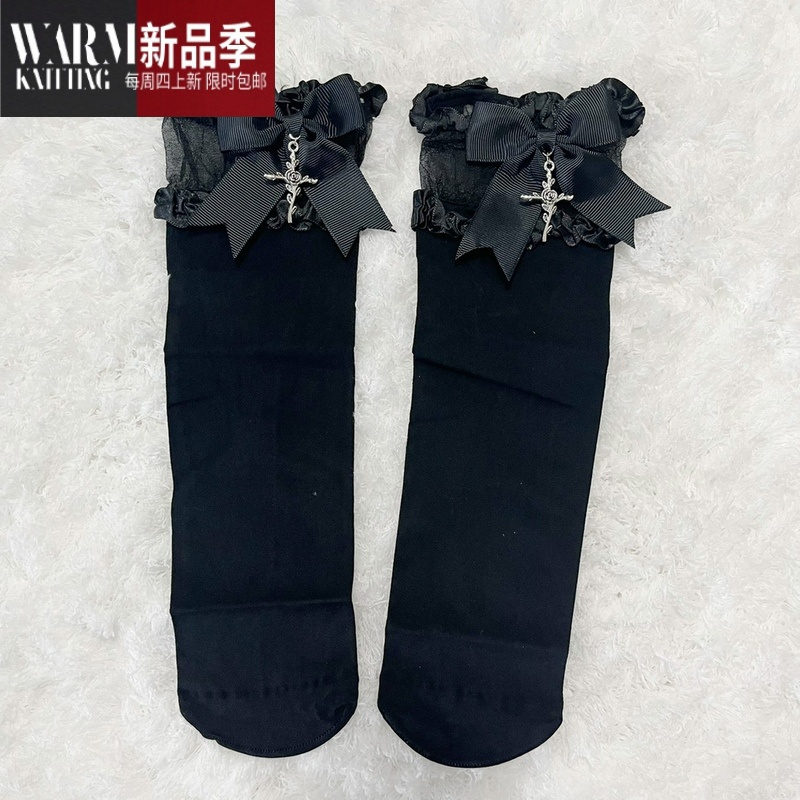 SHANCHAO[玫瑰救赎]福利日系哥特地雷系中筒袜子短袜子甜酷风