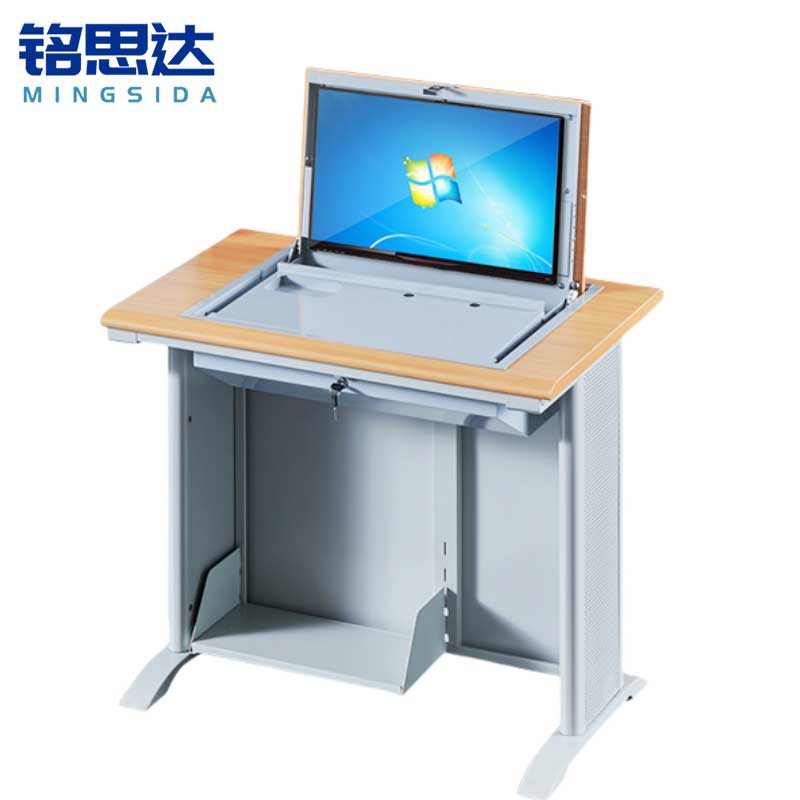 铭思达翻转电脑桌单人位张高清大图