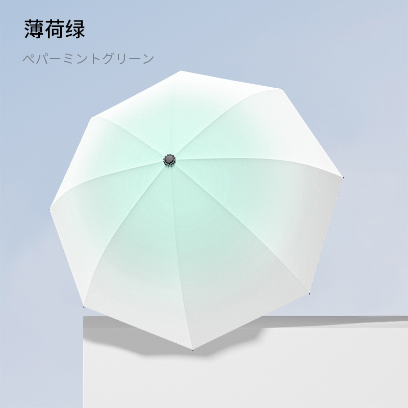 渐变胶囊伞女晴雨两用男黑胶折叠加厚加固遮阳防晒紫外线太阳伞高清大图