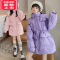 可莉允女童冬季棉服外套2022新款女大童洋气冬装网红儿童装加厚束腰棉衣