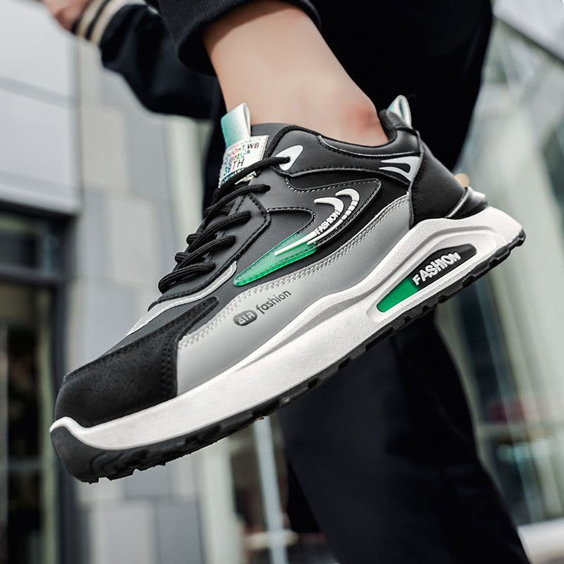 La Chessiers户外男鞋秋冬季新款透气运动休闲板鞋子男阿甘鞋百搭老爹潮鞋图片