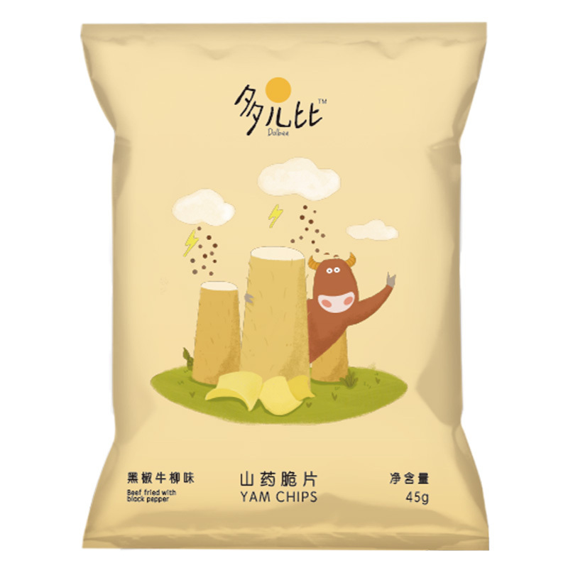 多儿比dolbee 山药脆片 黑椒牛柳味山药片45g 薯片膨化食品休闲零食