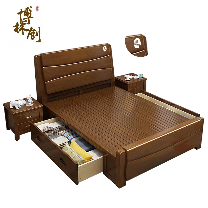 博林创 实木床 306#1米储物床 /张高清大图