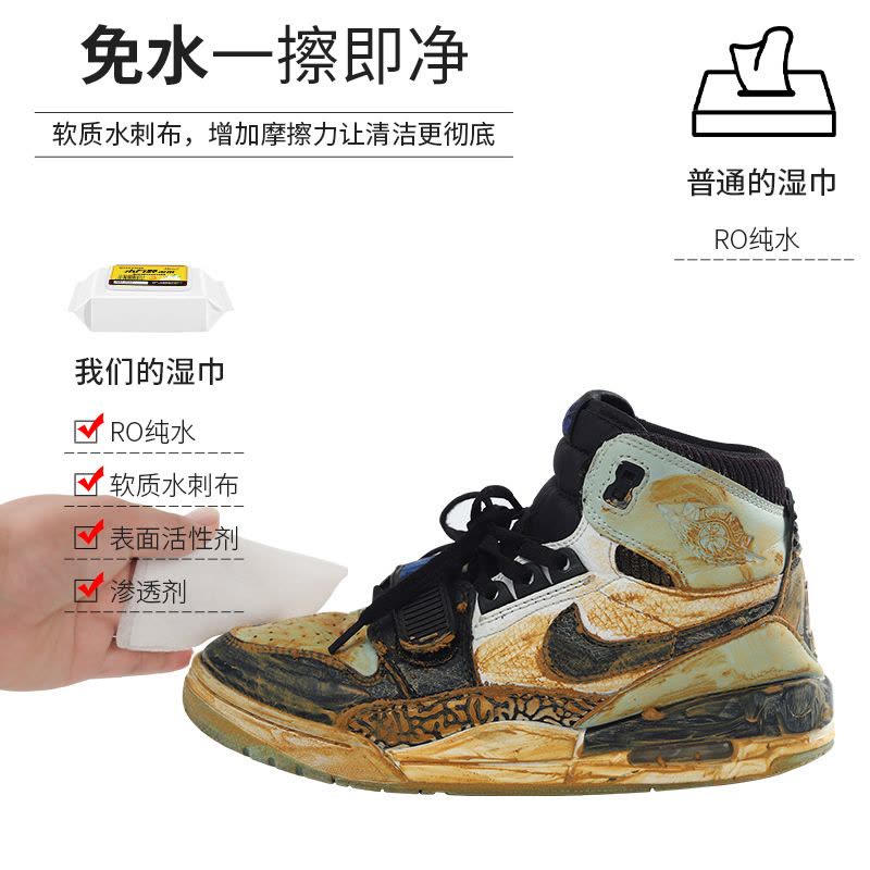 [补贴10%]4包(共320片)小白鞋擦鞋湿巾大包装免剂运动球鞋去污清洁湿巾搽鞋去渍白图片