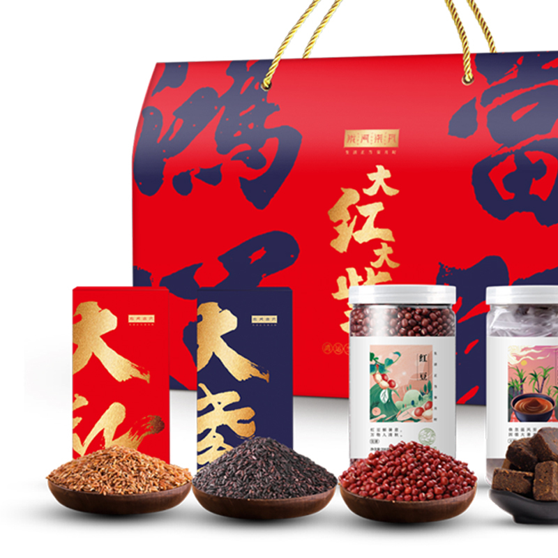 陇间柒月大米礼盒 大红大紫A款 红米紫米红豆Z199