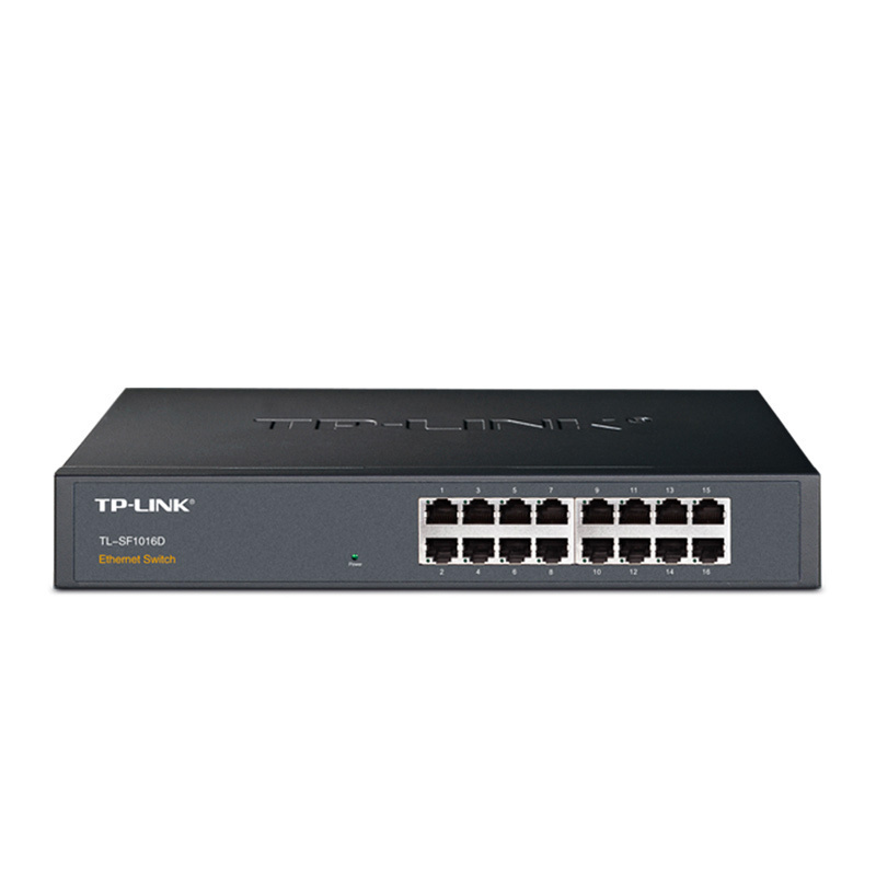 普联（TP-LINK）16口百兆铁壳桌面非网管交换机SF1016D分线器监控可上机柜架网吧防雷 （1个装）