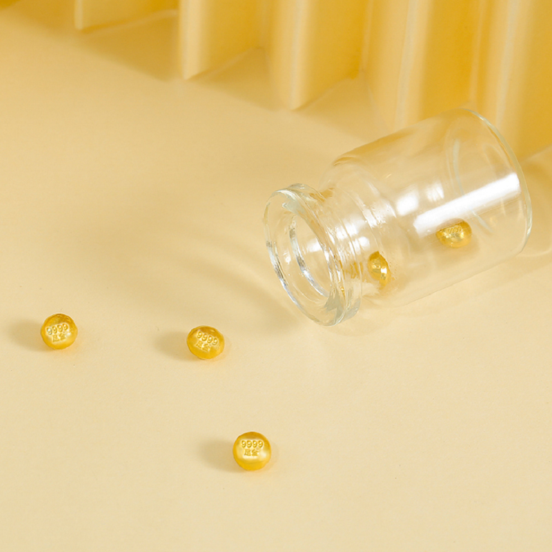 黄金小金豆子1g足金瓜子999纯金小豆黄金实心投资零钱攒黄金瓜子
