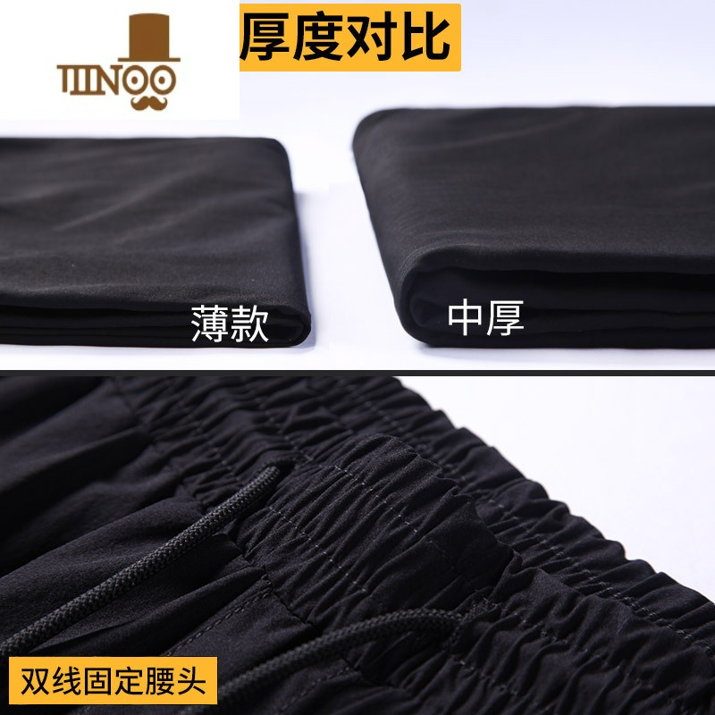 YANXU夏季薄款九分裤男宽松冰丝休闲胖子加肥加大码裤子哈伦裤潮