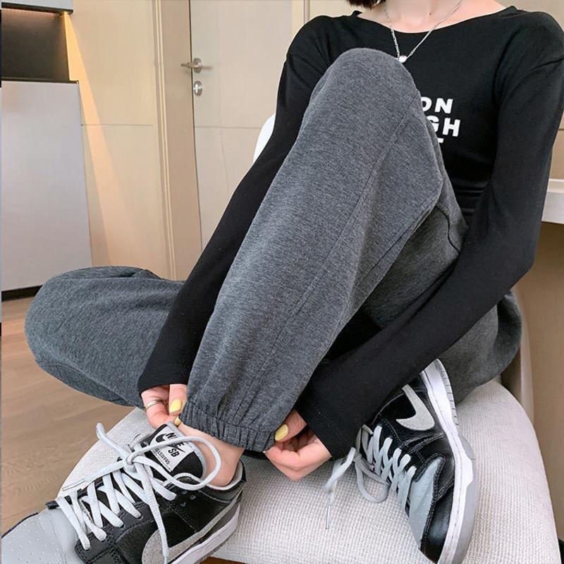 CACHE CACHE休闲运动裤女2022新款束脚高腰哈伦卫裤宽松百搭裤子