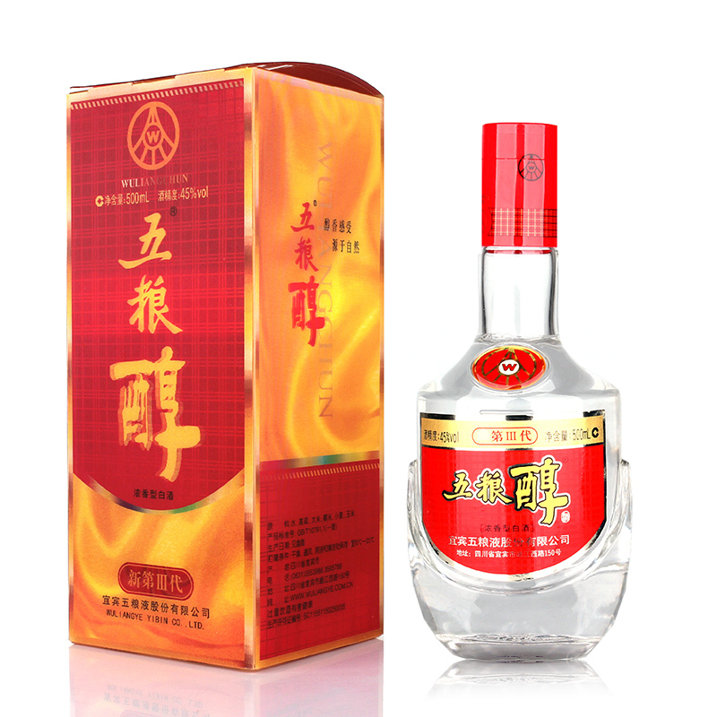 1瓶装45度五粮醇新第三代浓香型白酒500毫升五粮液股份视频