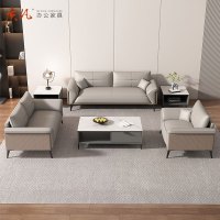 质凡 轻奢简约办公沙发接待会客沙发 西皮3+1+1