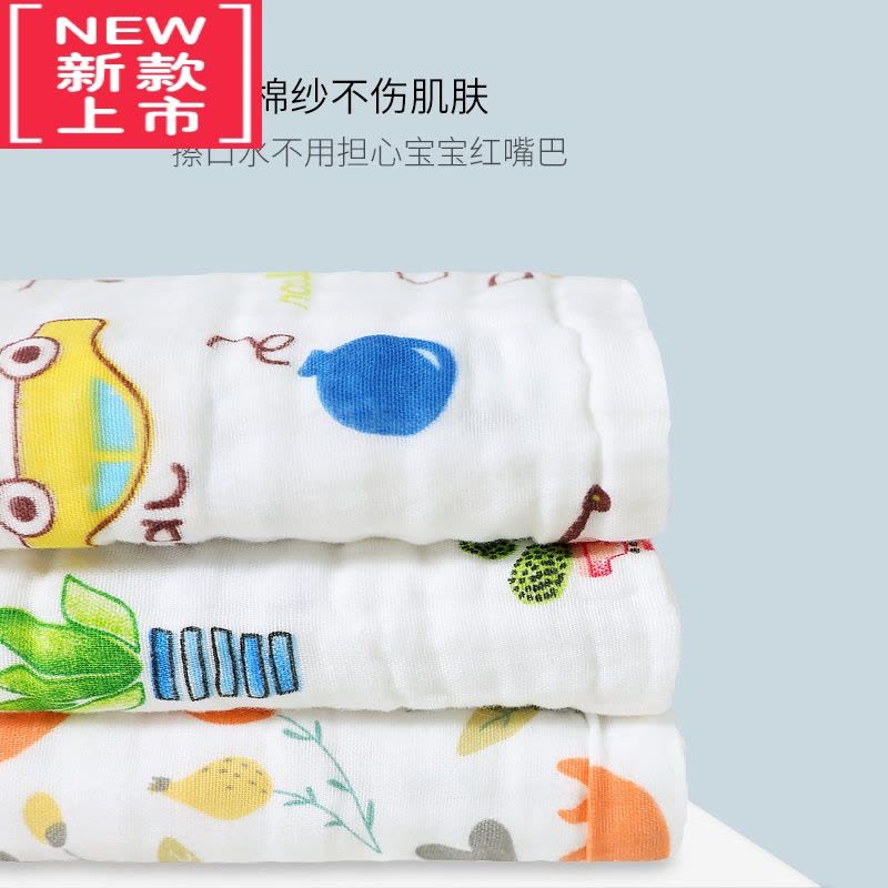 可莉允婴儿口水巾纱布小方巾宝宝新生儿洗脸巾儿童毛巾围嘴五条手帕图片