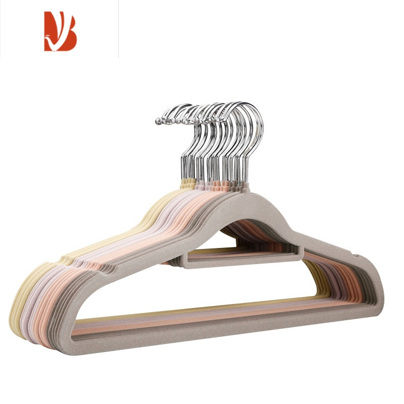 三维工匠日式植绒衣架防滑衣柜收纳整理衣架绒面衣服挂衣架衣撑子家用