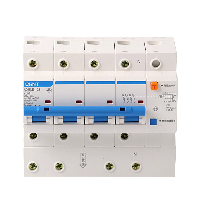正泰 NXBLE-125 4P C100 30mA 家用空气开关小型断路器 家用保护开关