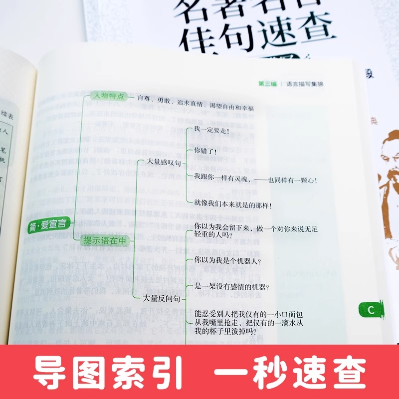 名人名言+人物描写+景物描写(全套三本) 初中通用 [正版]高中语文考试热点作文全三册名著速查人物描写 景物描写 名人名高清大图