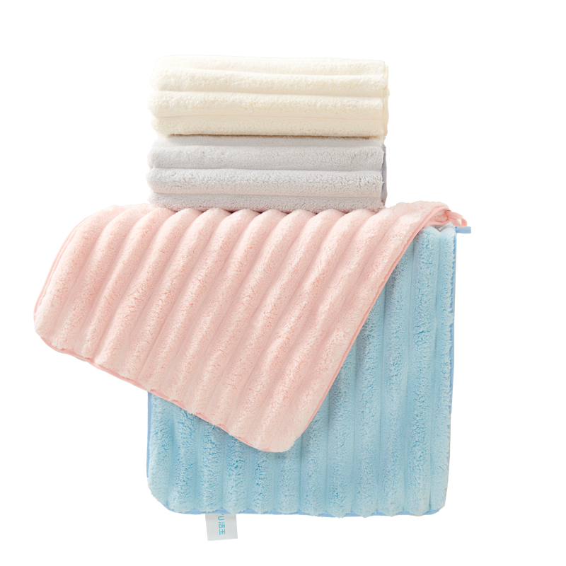 洁玉 简兮珊瑚绒加厚毛巾35*75cm 105g 1条装 J5015F 蓝色