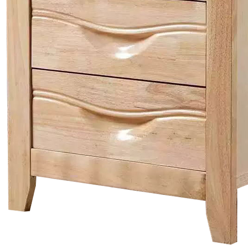 阿拉贡床头柜简约现代卧室床边储物柜升级款原木色50*41*50cm