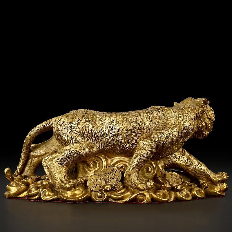 家柏饰corated铜老虎摆件十二生肖铜虎猛虎工艺品家居摆设装饰品