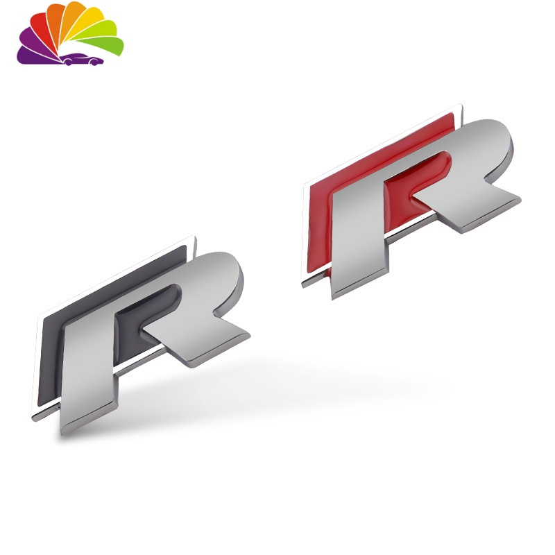 中网r标19款汽车改装装饰车头标贴片中网r标红色rline标舒适主义车贴