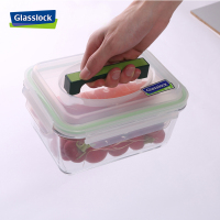 三光云彩(GLASSLOCK)韩国进口钢化耐热玻璃保鲜盒大号水果食品收纳盒RP604 3700ml大容量手提保鲜盒