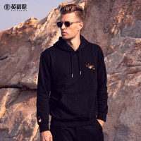 BaLuoShang英爵伦 休闲卫衣男 2020秋季新款 青年潮流创意行星刺绣 连帽上衣卫衣