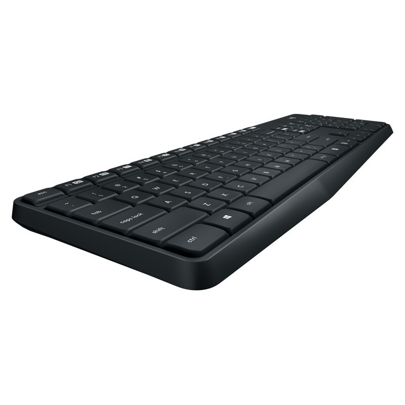 罗技(Logitech)MK315无线键鼠套装 家用商务办公键鼠套装 全尺寸 人体工学防泼溅键盘 黑色