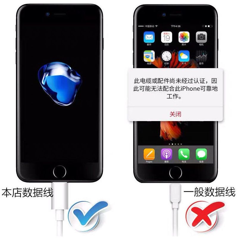 适配苹果充电器iphone数据线快充5s/6/7/xs/8plus/xs/ipad充电头|[1条]数据线2米
