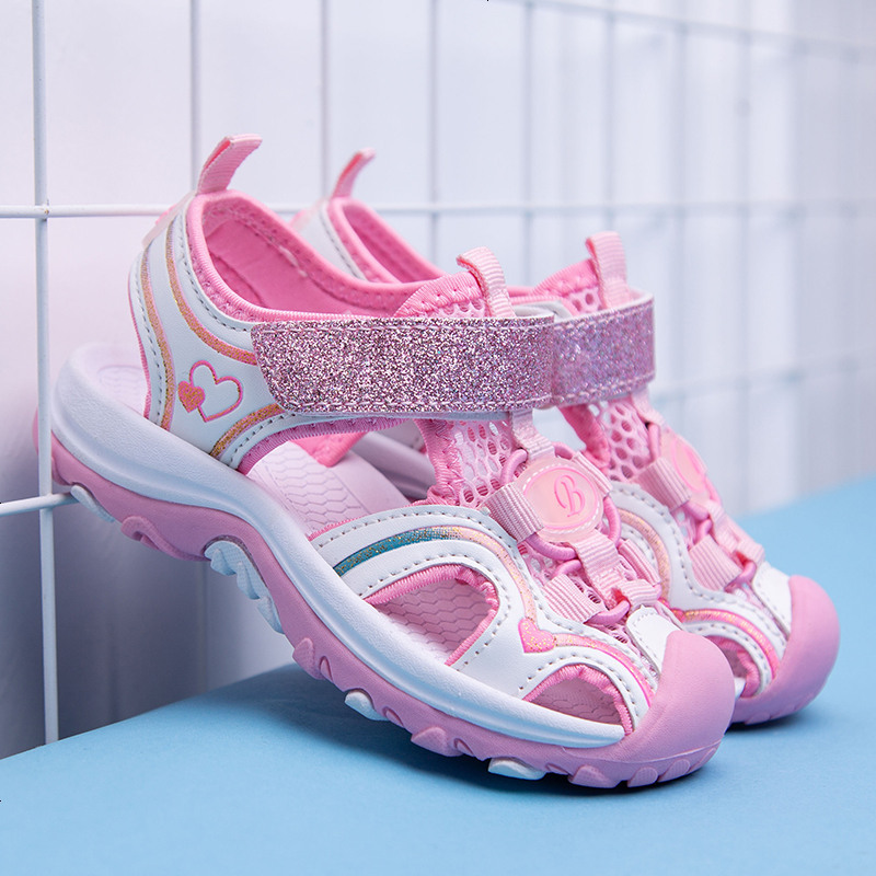 女童凉鞋包头中童2019夏新款时尚运动儿童凉鞋小公主女孩沙滩鞋子