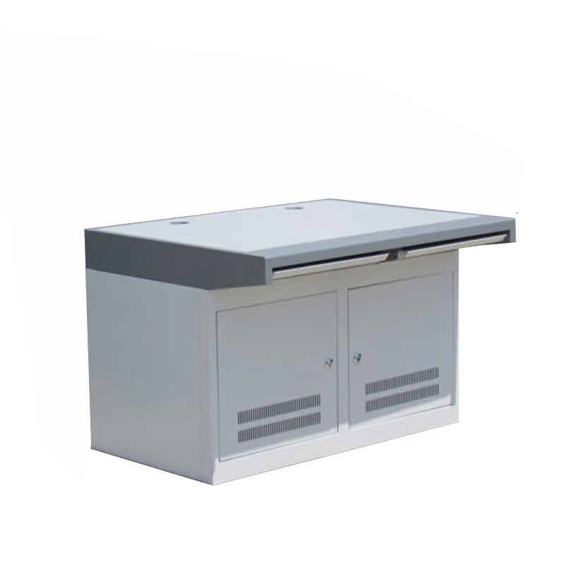 会议室监控操作台监控平台桌工作台钢制1200*700*750mm 灰白双联